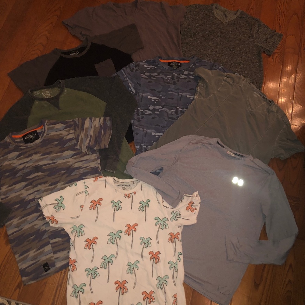 * 9 men's old work shirts